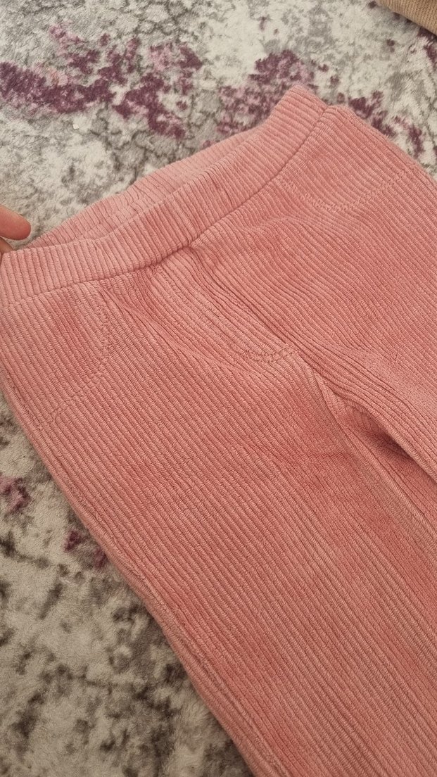 Kız Çocuk Pembe Örgü Tayt - Görsel 2