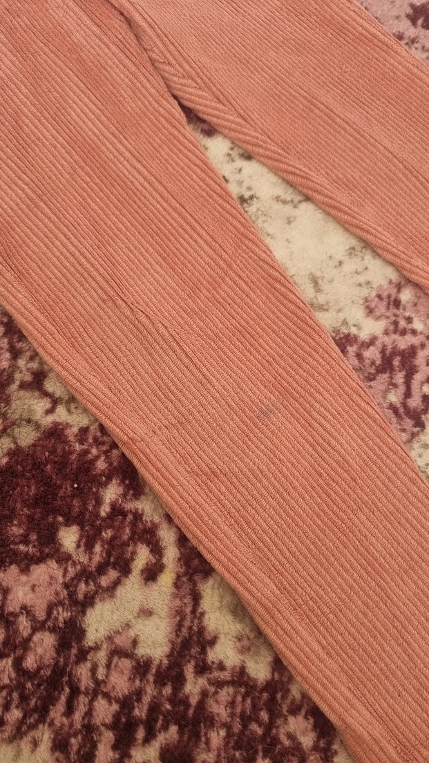 Kız Çocuk Pembe Örgü Tayt - Görsel 4