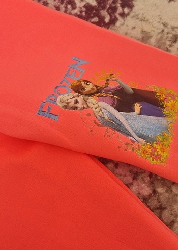 Kız Çocuk Pembe Baskılı Tayt - Görsel 4