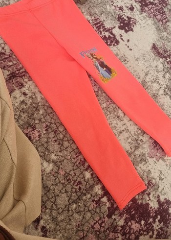 Kız Çocuk Pembe Baskılı Tayt - Görsel 3