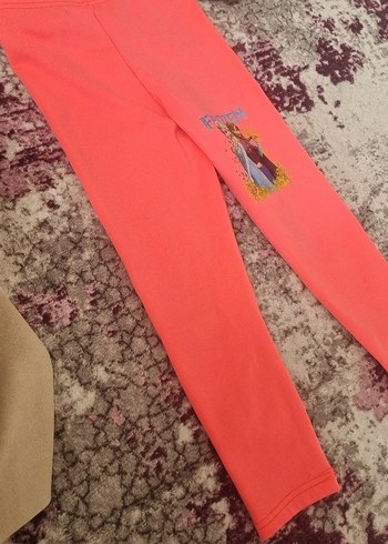 Kız Çocuk Pembe Baskılı Tayt - Görsel 2