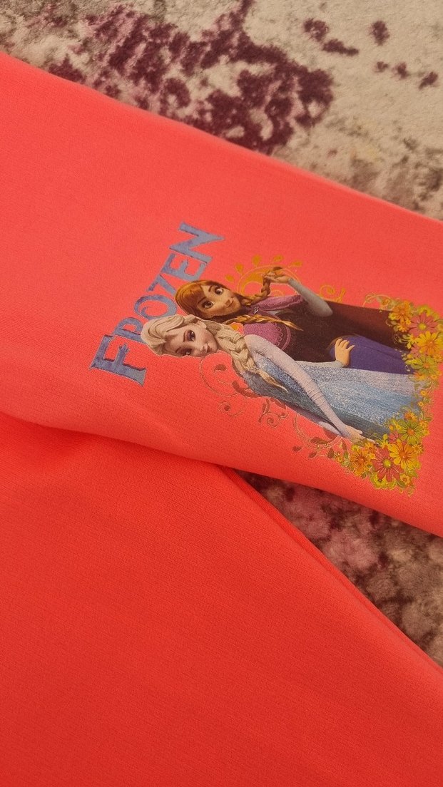 Kız Çocuk Pembe Baskılı Tayt - Görsel 4