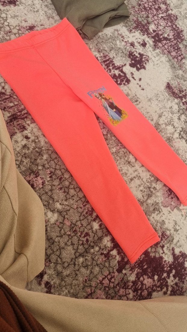 Kız Çocuk Pembe Baskılı Tayt - Görsel 3