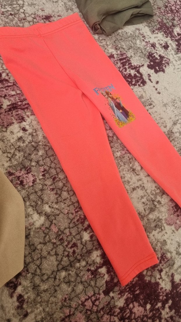 Kız Çocuk Pembe Baskılı Tayt - Görsel 2