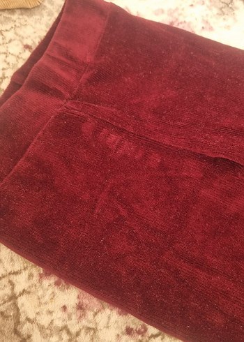 Bordo Süet Kız Tayt - Görsel 3