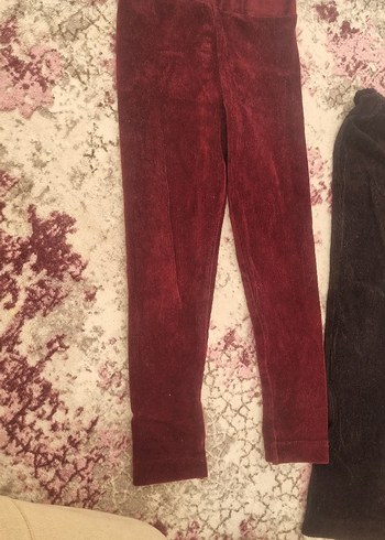 Bordo Süet Kız Tayt - Görsel 2