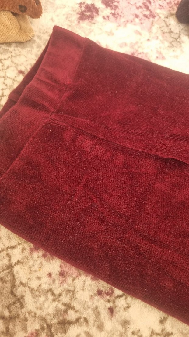 Bordo Süet Kız Tayt - Görsel 3