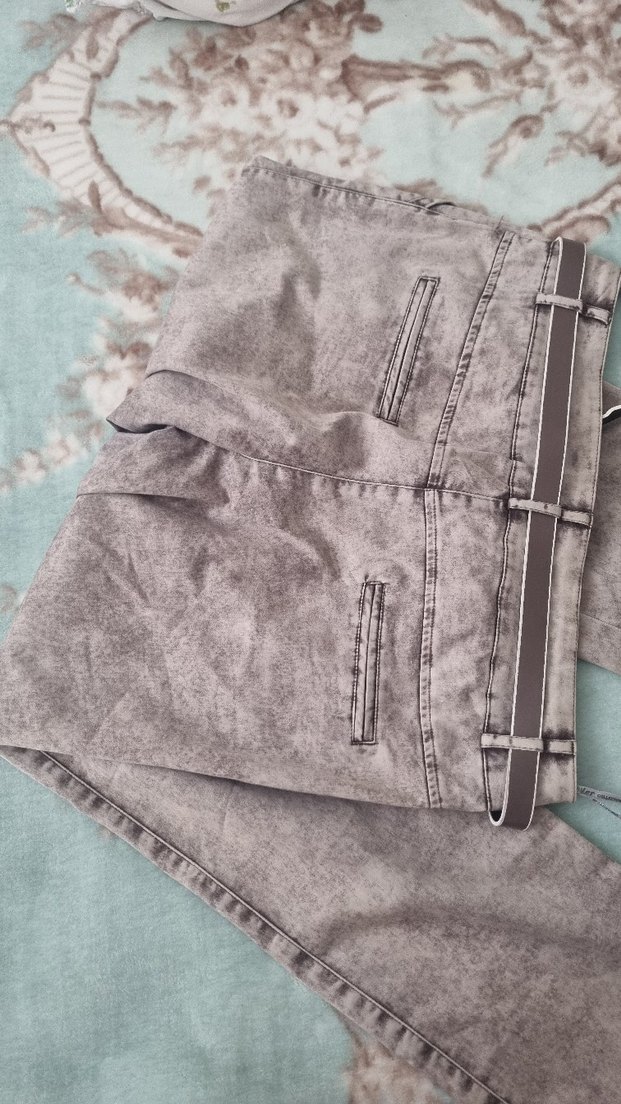 Bej Batik Desenli Kadın Kot Pantolon - Görsel 3