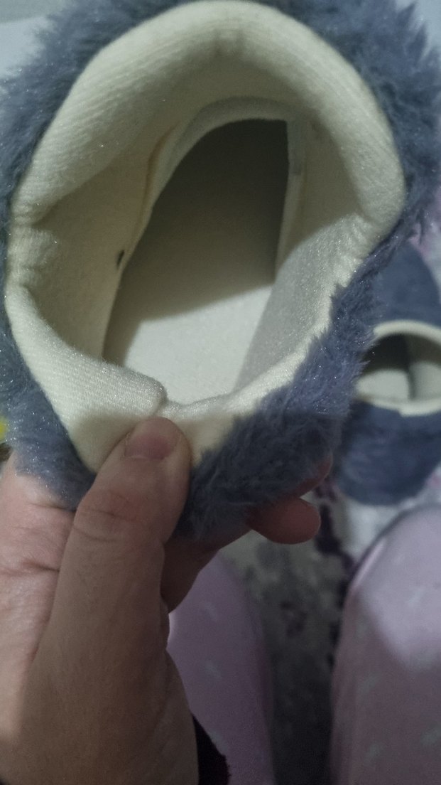 Gri Kadın Tüylü Dolgu Topuk Ev botu - Görsel 5