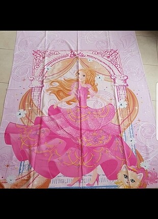 taç tan lisanslı Barbie baskılı tek kişilik nevresim