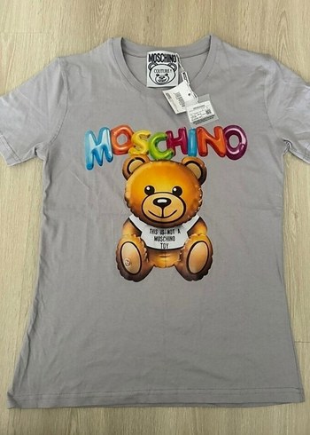 Moschino Gri Kısa Kollu Baskılı Tişört - Görsel 2