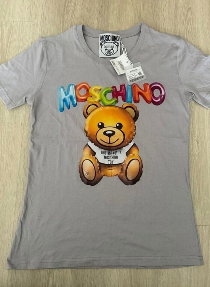 Moschino Gri Kısa Kollu Baskılı Tişört - Görsel 2