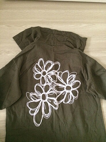 xl Beden haki Renk Arkası Çiçek Desenli Mevsimlik Ceket #tesettür #trenç #yağmurluk