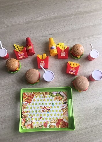 Beden Yapboz tarzında eğitici hamburger seti