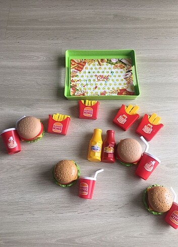 Beden Renk Yapboz tarzında eğitici hamburger seti