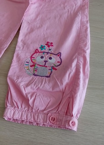 8 Yaş Beden Nakışlı Pembe Kız Çocuk Bol Pantolon