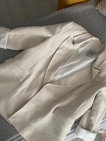 keten vazkalı blazer