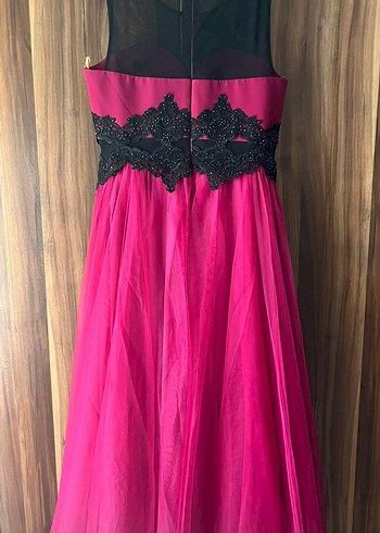 40 Beden bordo Renk Bordo Straplez Dantel Detaylı Midi Gotik Abiye