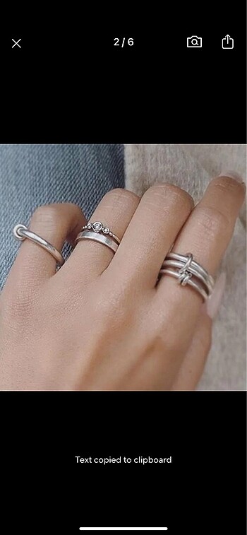 Pandora Üçlü çelik yüzük