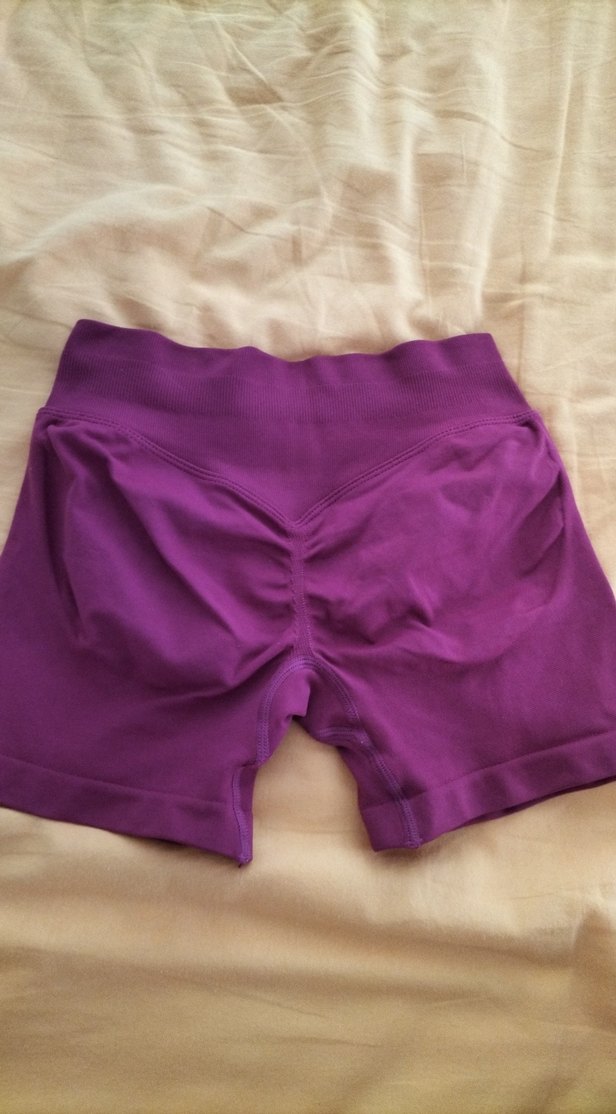 bordo mor Düz Hamile Mini Şort - Görsel 2