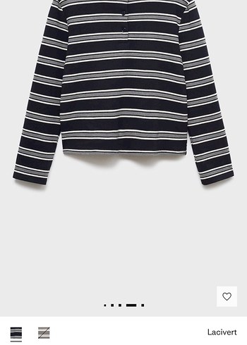 Mango Lacivert Çizgili Erkek Polo Tişört