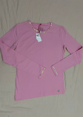 Pembe Uzun Kollu Kız Tişörtü m beden - Görsel 3