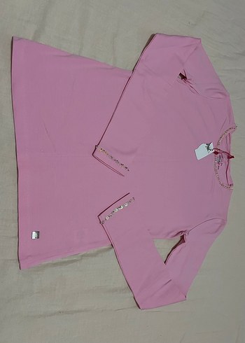 Pembe Uzun Kollu Kız Tişörtü m beden - Görsel 4