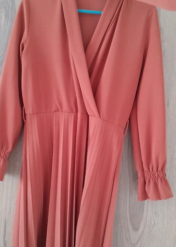 Diger turuncu Uzun Pilili Kadın Elbise - Görsel 2