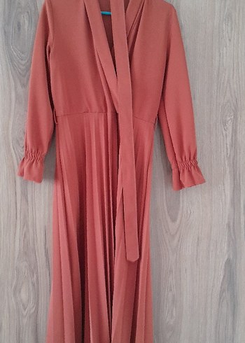 Diger turuncu Uzun Pilili Kadın Elbise - Görsel 3