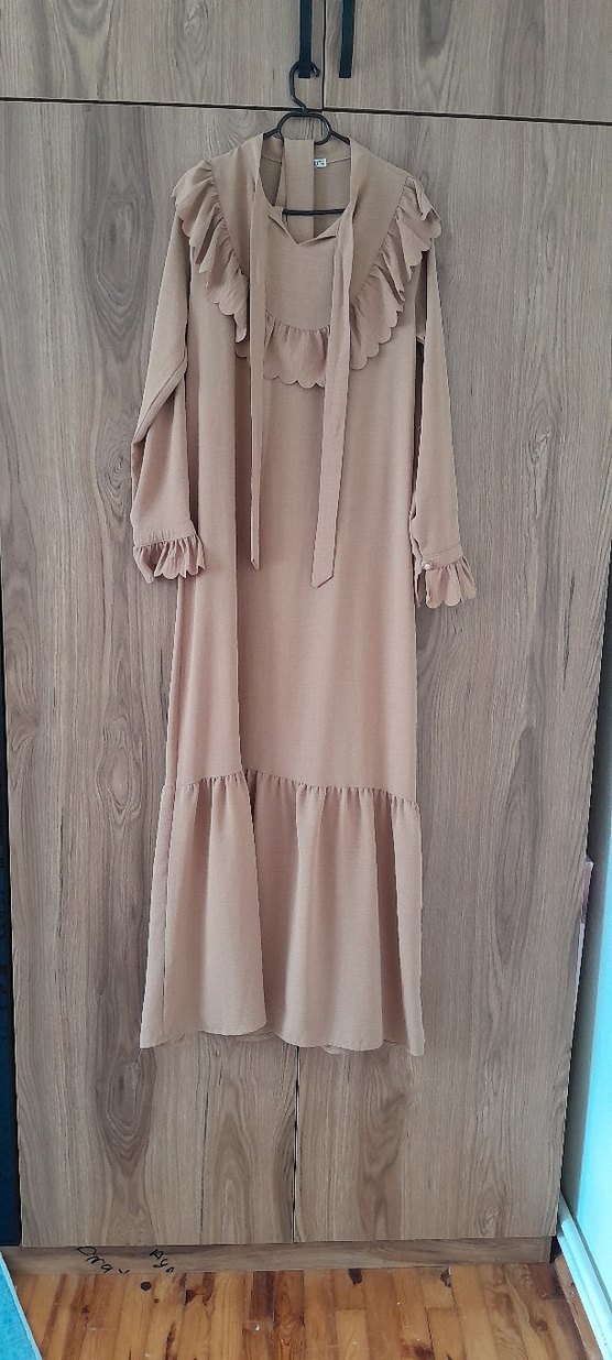 Diger Bej Uzun Elbise - Görsel 2