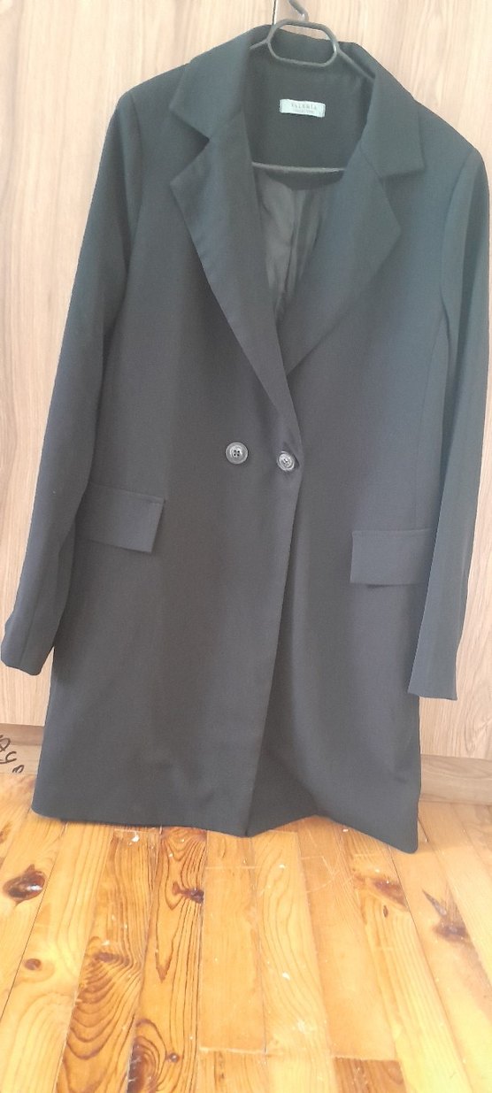 siyah Düğmeli Midi Blazer takim - Görsel 2