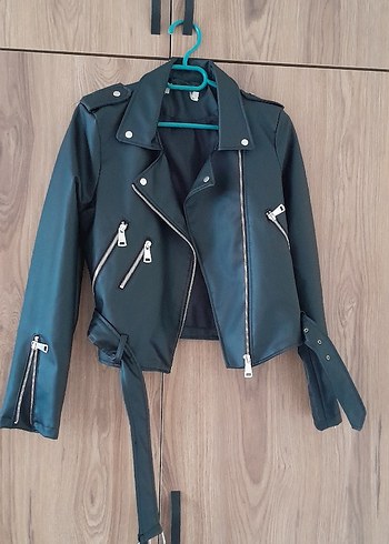 Kadın Deri Biker Ceket - Görsel 2