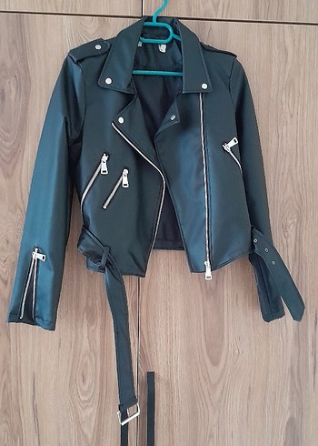 Kadın Deri Biker Ceket - Görsel 3