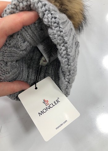 Moncler Gri Kadın Örgü Yün Bere - Görsel 4