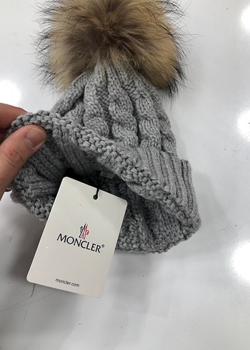 Moncler Gri Kadın Örgü Yün Bere - Görsel 3