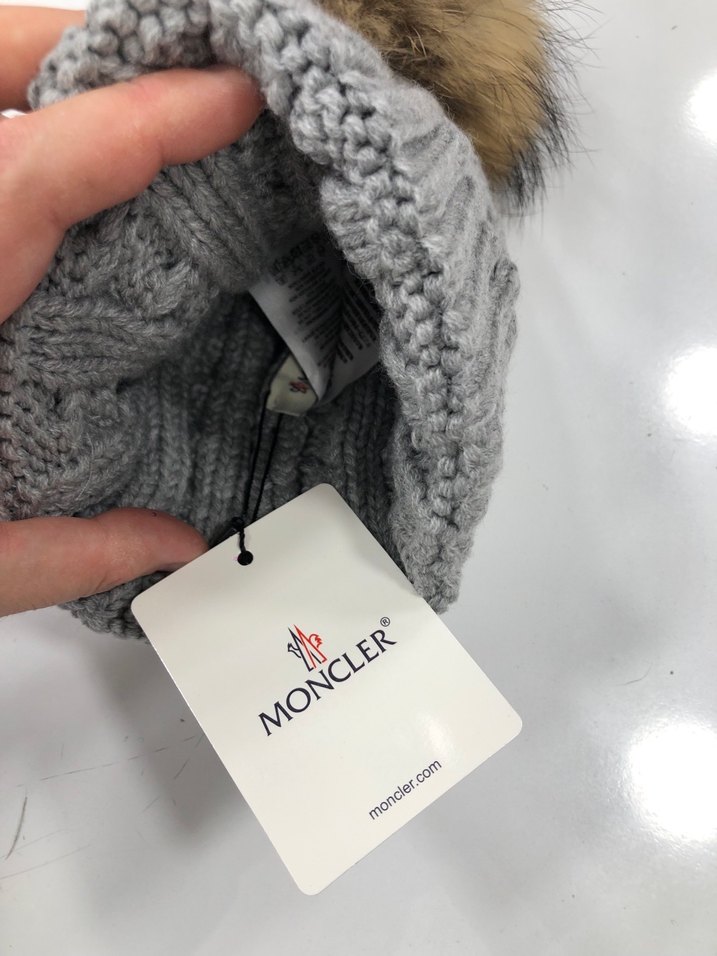 Moncler Gri Kadın Örgü Yün Bere - Görsel 4