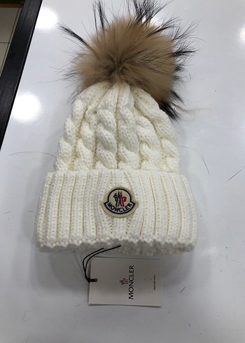 Moncler Beyaz Örgü Yün Bere - Görsel 2