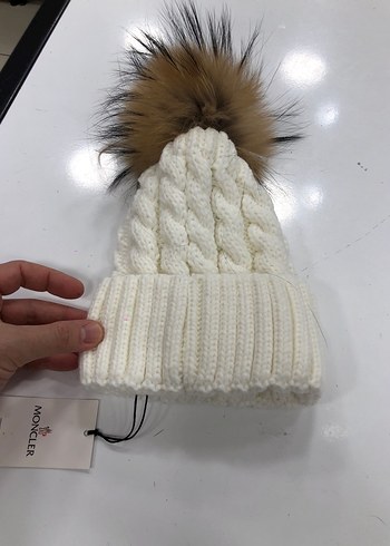 Moncler Beyaz Örgü Yün Bere - Görsel 5