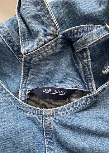 LC Waikiki Kadın Indigo Jean Salopet Elbise - Görsel 4