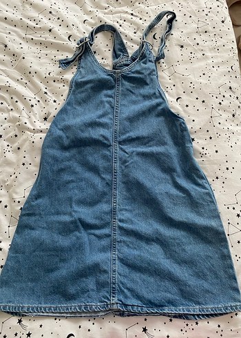 LC Waikiki Kadın Indigo Jean Salopet Elbise - Görsel 3