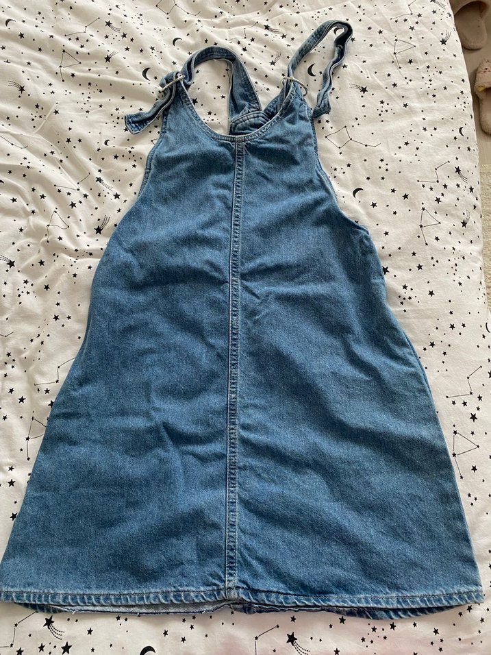 LC Waikiki Kadın Indigo Jean Salopet Elbise - Görsel 3