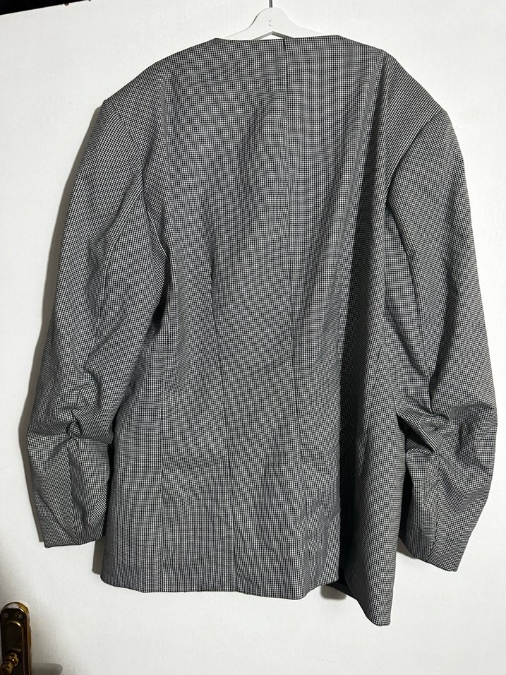 Kadın Gri Kemerli Ofis Blazeri - Görsel 3