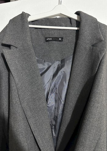 Gri Kemerli Kadın Blazer Ceket - Görsel 4