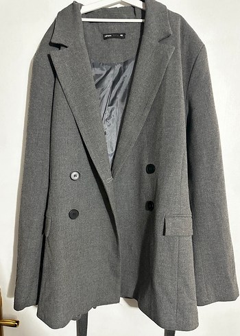 Gri Kemerli Kadın Blazer Ceket - Görsel 2