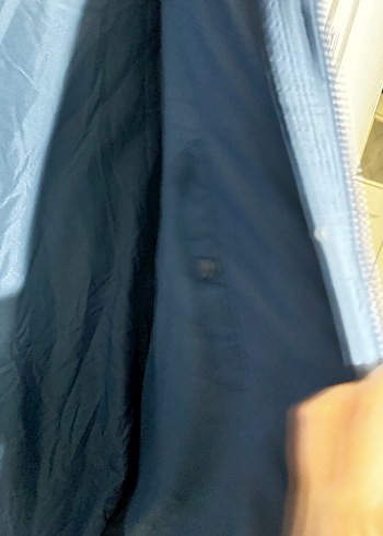 Düğmeli Mavi Kadın Kışlık Mont - Görsel 5