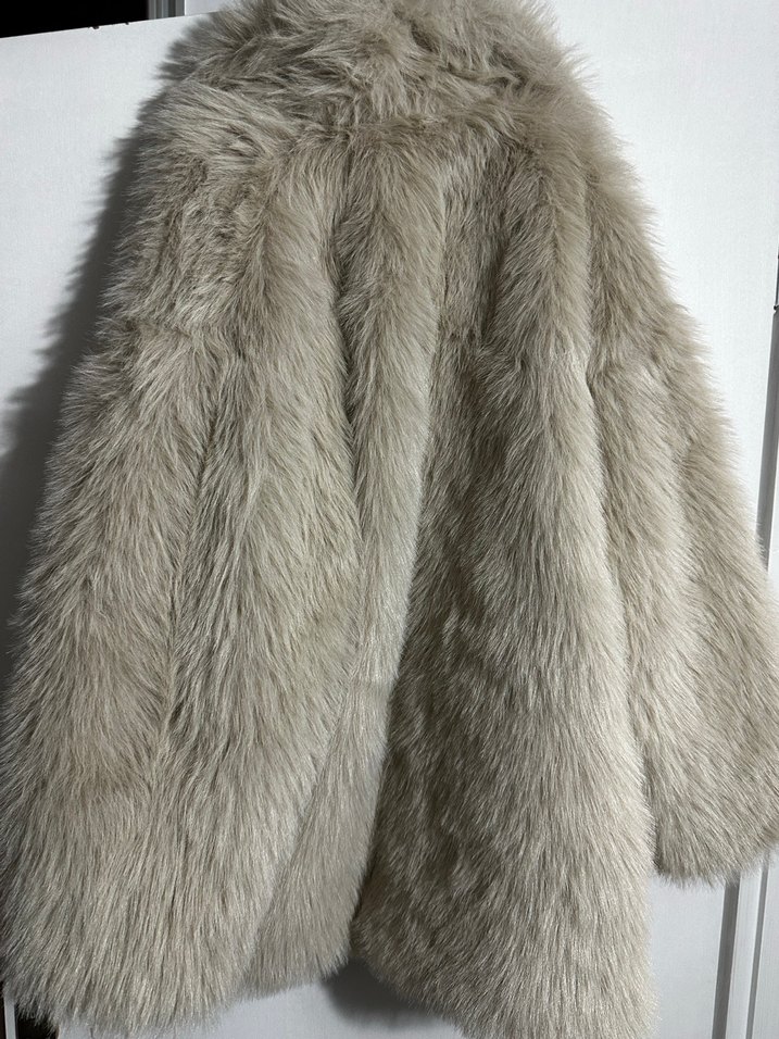Gri Kadın Suni Kürk Ceket - Görsel 3