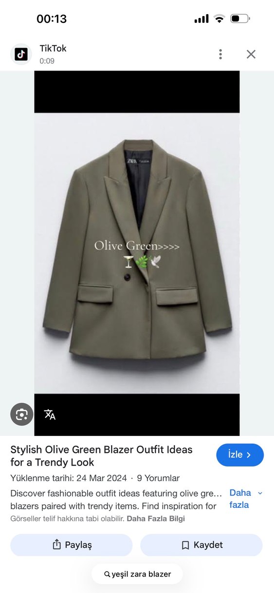 Haki Kadın Blazer - Görsel 3