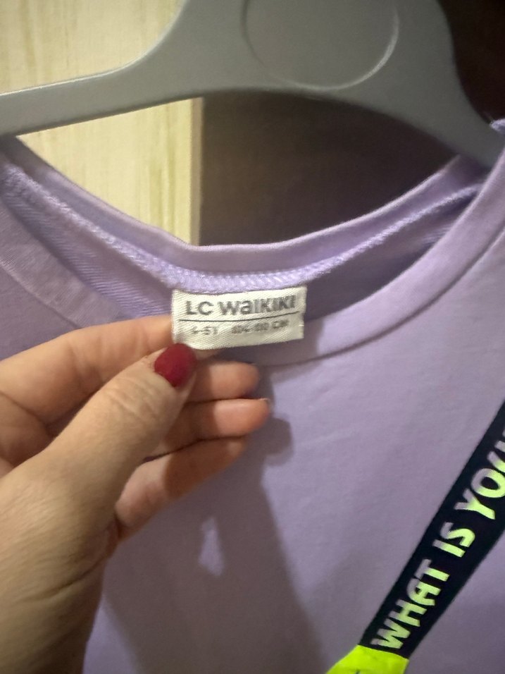 Kız Çocuk Mor Kısa Kollu elbise - Görsel 2