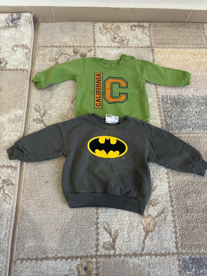 Erkek Çocuk Gri Baskılı Sweatshirt 2 li tekli 110 - Görsel 2