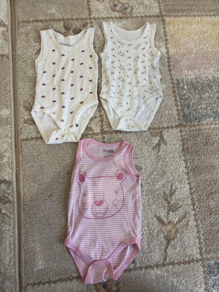 Kız Bebek Kolsuz Örme Çıtçıtlı Body 3 lü tekli 95 - Görsel 2
